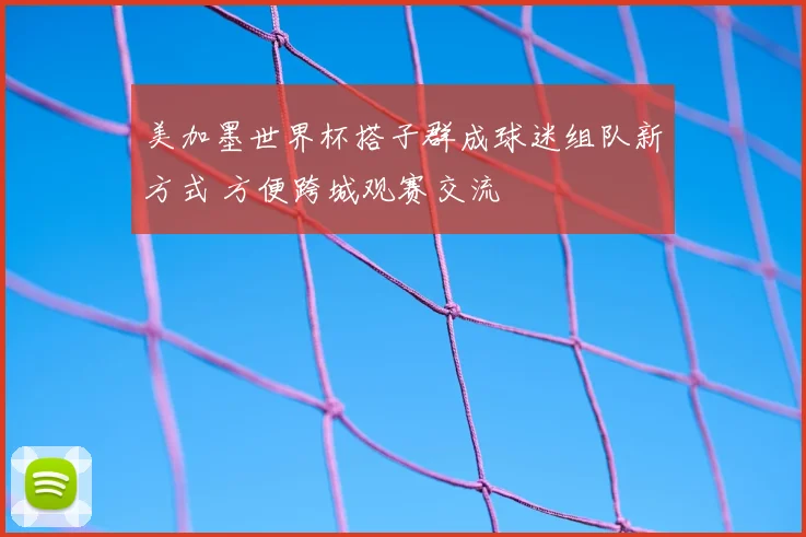 美加墨世界杯搭子群成球迷组队新方式 方便跨城观赛交流